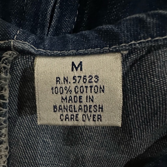 Vintage Blue Embroidered Denim Midi Dress Folk Cottage Medium - Picture 12 of 15